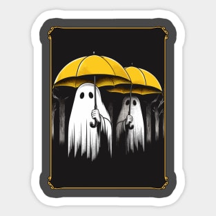 Vintage floral ghost halloween ghost in the forest gothic Sticker